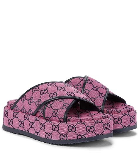 pink platform gucci slides|gucci slides pink fluffy.